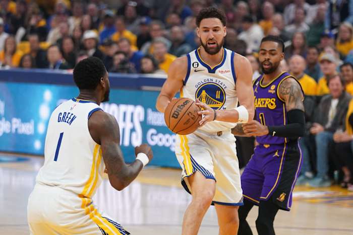 klay thompson d'angelo russell warriors